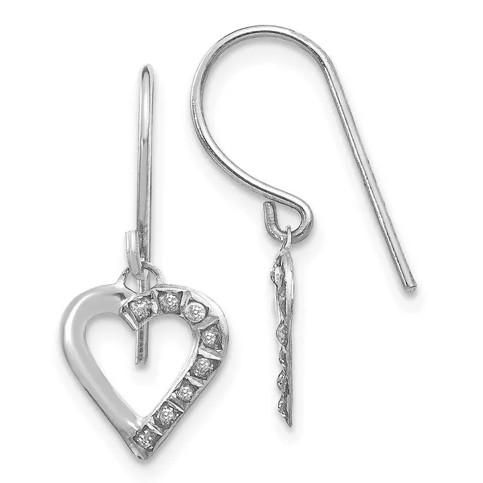 WB Choice Jewelry Earrings 14k White Gold Diamond Fascination Heart EarringsWBCDF261 WB Choice Jewelry Earrings 14k White Gold Diamond Fascination Heart EarringsWBCDF261