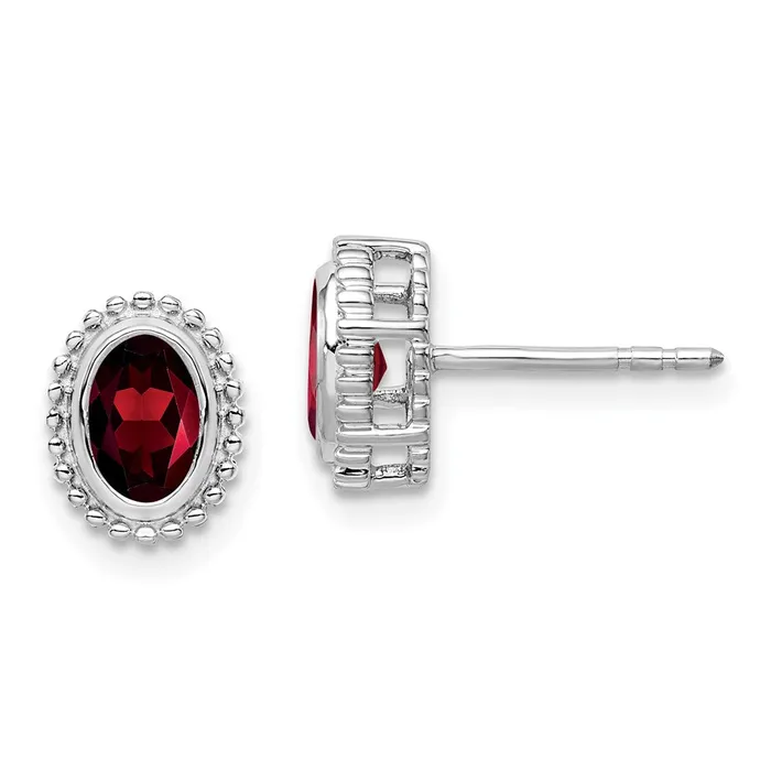 WB Choice Jewelry Earrings 14k White Gold Oval Garnet Post EarringsWBCEM7202GAW WB Choice Jewelry Earrings 14k White Gold Oval Garnet Post EarringsWBCEM7202GAW