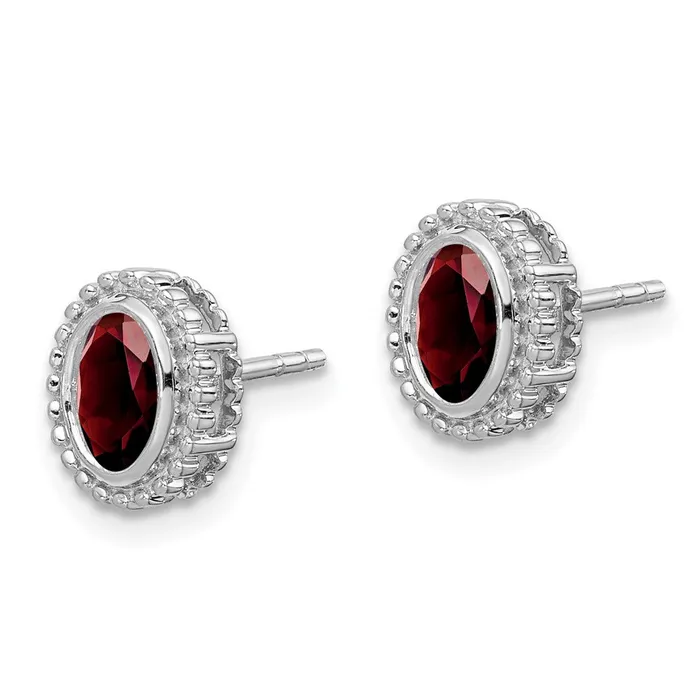 WB Choice Jewelry Earrings 14k White Gold Oval Garnet Post EarringsWBCEM7202GAW WB Choice Jewelry Earrings 14k White Gold Oval Garnet Post EarringsWBCEM7202GAW