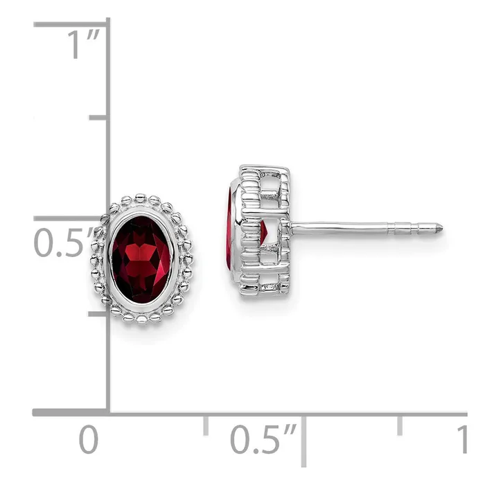 WB Choice Jewelry Earrings 14k White Gold Oval Garnet Post EarringsWBCEM7202GAW WB Choice Jewelry Earrings 14k White Gold Oval Garnet Post EarringsWBCEM7202GAW