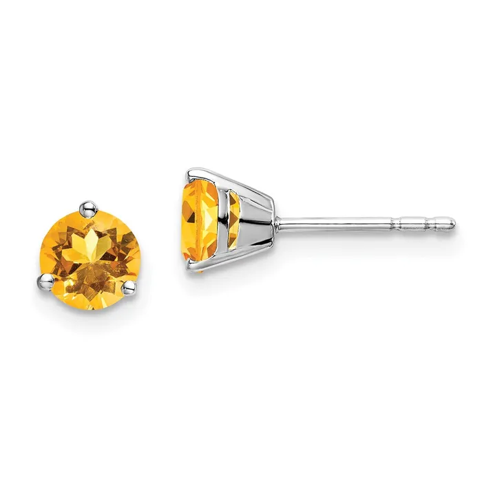 WB Choice Jewelry Earrings 14k White Gold Round Citrine EarringsWBCEM7098CIW WB Choice Jewelry Earrings 14k White Gold Round Citrine EarringsWBCEM7098CIW