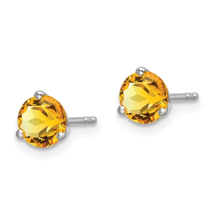 WB Choice Jewelry Earrings 14k White Gold Round Citrine EarringsWBCEM7098CIW WB Choice Jewelry Earrings 14k White Gold Round Citrine EarringsWBCEM7098CIW