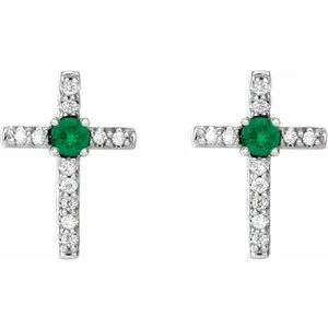 WB Choice Jewelry Earrings Platinum Emerald 05 CTW Diamond Cross EarringsR17021663PSTWBC WB Choice Jewelry Earrings Platinum Emerald 05 CTW Diamond Cross EarringsR17021663PSTWBC