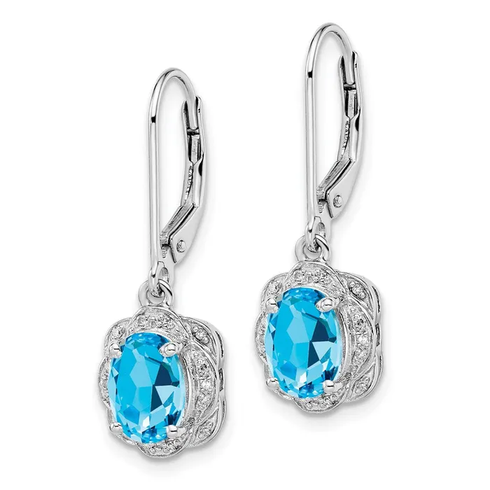 WB Choice Jewelry Earrings Sterling Silver Rhodiumplated Diamond Blue Topaz EarringsWBCQE10151BT WB Choice Jewelry Earrings Sterling Silver Rhodiumplated Diamond Blue Topaz EarringsWBCQE10151BT