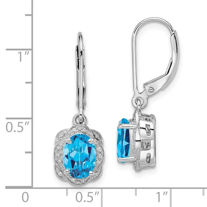 WB Choice Jewelry Earrings Sterling Silver Rhodiumplated Diamond Blue Topaz EarringsWBCQE10151BT WB Choice Jewelry Earrings Sterling Silver Rhodiumplated Diamond Blue Topaz EarringsWBCQE10151BT
