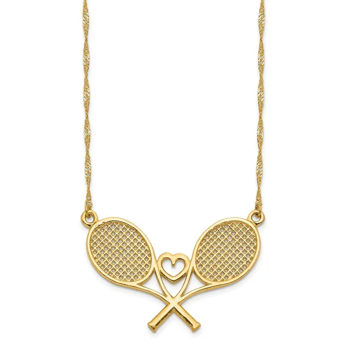 WB Choice Jewelry Necklaces 14K Polished Tennis Rackets NecklaceWBCSF267517 WB Choice Jewelry Necklaces 14K Polished Tennis Rackets NecklaceWBCSF267517