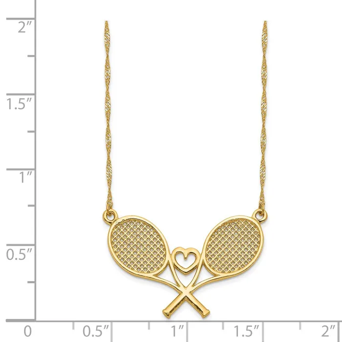 WB Choice Jewelry Necklaces 14K Polished Tennis Rackets NecklaceWBCSF267517 WB Choice Jewelry Necklaces 14K Polished Tennis Rackets NecklaceWBCSF267517