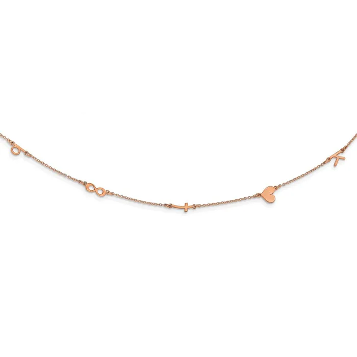WB Choice Jewelry Necklaces 14K Rose Gold 5 initialSymbol NecklaceWBCXNA1290R WB Choice Jewelry Necklaces 14K Rose Gold 5 initialSymbol NecklaceWBCXNA1290R