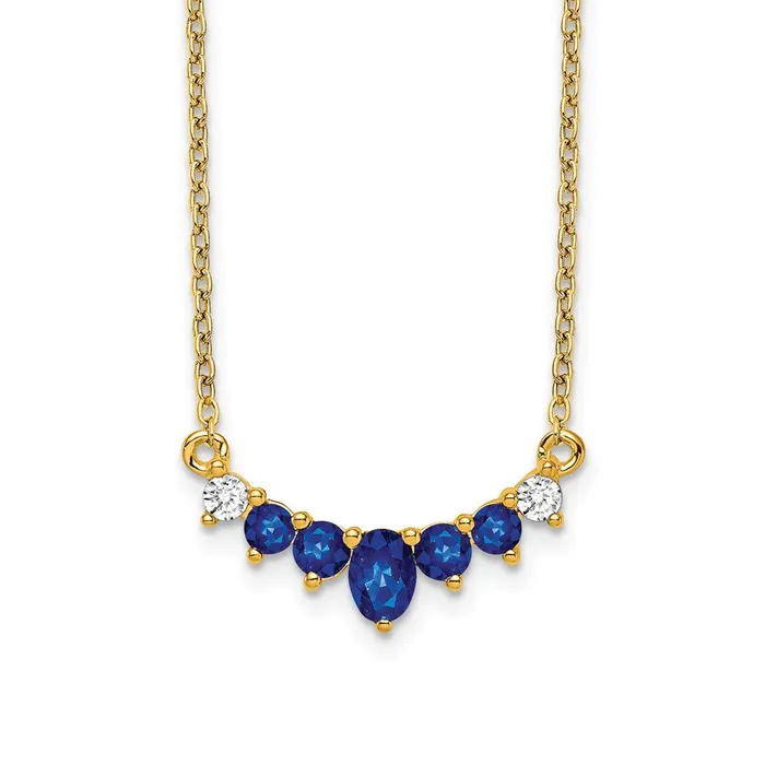 WB Choice Jewelry Necklaces 14k Sapphire and Diamond 18 inch NecklaceWBCPM7177SA007YA WB Choice Jewelry Necklaces 14k Sapphire and Diamond 18 inch NecklaceWBCPM7177SA007YA