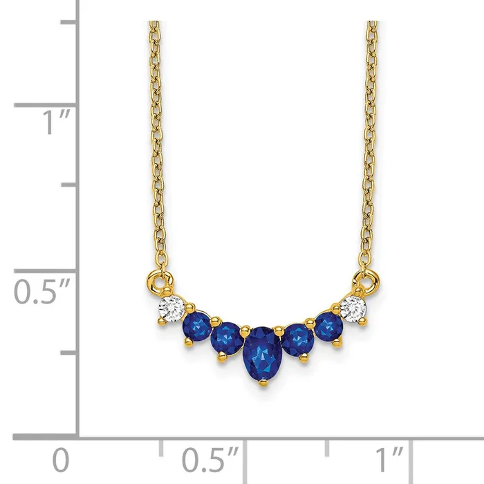 WB Choice Jewelry Necklaces 14k Sapphire and Diamond 18 inch NecklaceWBCPM7177SA007YA WB Choice Jewelry Necklaces 14k Sapphire and Diamond 18 inch NecklaceWBCPM7177SA007YA