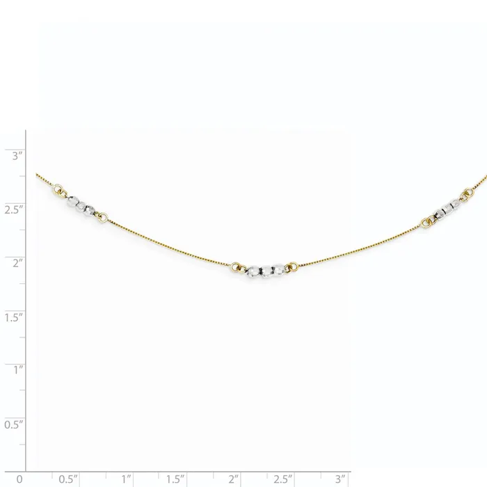 WB Choice Jewelry Necklaces 14K TwoTone Mirror Beaded NecklaceWBCSF173218 WB Choice Jewelry Necklaces 14K TwoTone Mirror Beaded NecklaceWBCSF173218