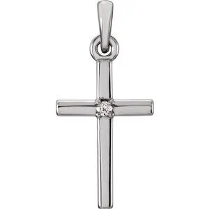WB Choice Jewelry Necklaces Platinum 192x9 mm 01 CT Diamond Cross PendantR42326104PSTWBC