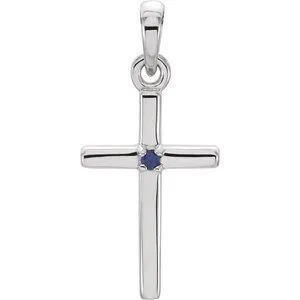 WB Choice Jewelry Necklaces Platinum 192x9 mm Blue Sapphire Cross PendantR423266008PSTWBC WB Choice Jewelry Necklaces Platinum 192x9 mm Blue Sapphire Cross PendantR423266008PSTWBC