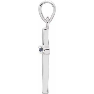 WB Choice Jewelry Necklaces Platinum 192x9 mm Blue Sapphire Cross PendantR423266008PSTWBC