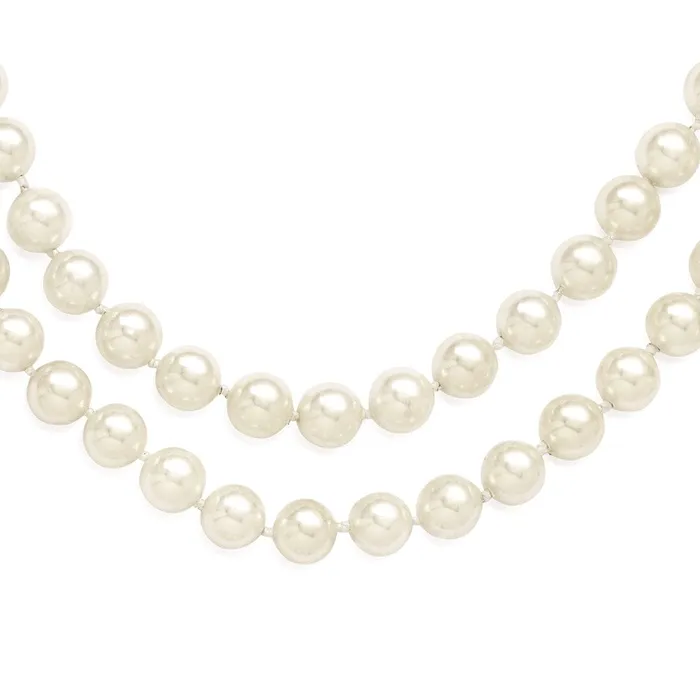 WB Choice Jewelry Necklaces Sterling Silver Majestik Rhpl 2 Row 78mm Wht Imitat Shell Pearl NecklaceWBCQMJN270W18 WB Choice Jewelry Necklaces Sterling Silver Majestik Rhpl 2 Row 78mm Wht Imitat Shell Pearl NecklaceWBCQMJN270W18