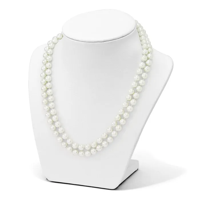 WB Choice Jewelry Necklaces Sterling Silver Majestik Rhpl 2 Row 78mm Wht Imitat Shell Pearl NecklaceWBCQMJN270W18 WB Choice Jewelry Necklaces Sterling Silver Majestik Rhpl 2 Row 78mm Wht Imitat Shell Pearl NecklaceWBCQMJN270W18