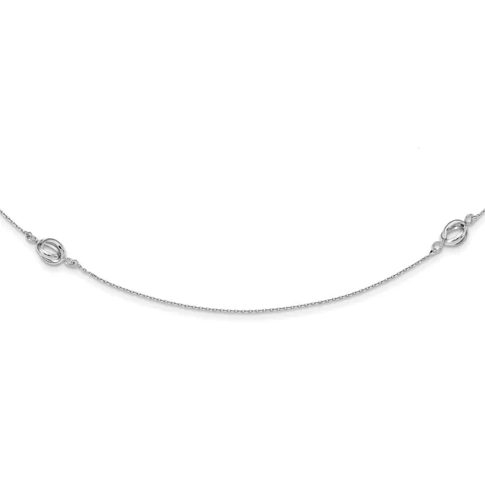 WB Choice Jewelry Necklaces Sterling Silver Rhodiumplated Open Circles NecklaceWBCQG533231 WB Choice Jewelry Necklaces Sterling Silver Rhodiumplated Open Circles NecklaceWBCQG533231