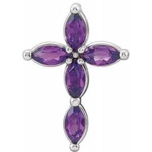 WB Choice Jewelry Platinum Amethyst Cross PendantR423776049PSTWBC Necklaces WB Choice Jewelry Platinum Amethyst Cross PendantR423776049PSTWBC Necklaces