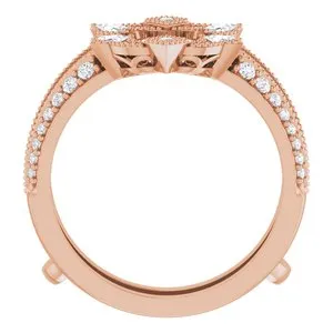 WB Choice Jewelry Rings 14K Rose 38 CTW Diamond Art Deco Milgrain Ring Guard 123367601PSTWBC WB Choice Jewelry Rings 14K Rose 38 CTW Diamond Art Deco Milgrain Ring Guard 123367601PSTWBC