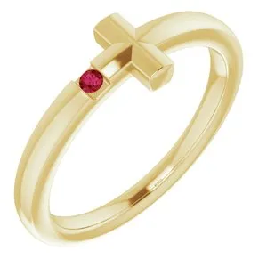 WB Choice Jewelry Rings 14K Yellow 15 mm Round Genuine Ruby Youth Cross RingR4306660021PSTWBC WB Choice Jewelry Rings 14K Yellow 15 mm Round Genuine Ruby Youth Cross RingR4306660021PSTWBC