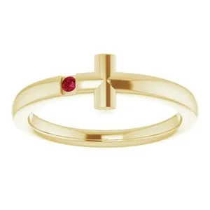 WB Choice Jewelry Rings 14K Yellow 15 mm Round Genuine Ruby Youth Cross RingR4306660021PSTWBC WB Choice Jewelry Rings 14K Yellow 15 mm Round Genuine Ruby Youth Cross RingR4306660021PSTWBC