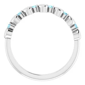 WB Choice Jewelry Rings Platinum Aquamarine Stackable Heart Ring 71999628PSTWBC WB Choice Jewelry Rings Platinum Aquamarine Stackable Heart Ring 71999628PSTWBC