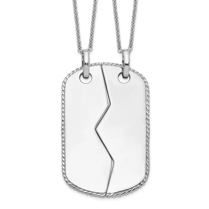 WB Choice Jewelry Rings Sterling Silver Antiqued Military Dog Tag For Two 18in NecklacesWBCQSX330 WB Choice Jewelry Rings Sterling Silver Antiqued Military Dog Tag For Two 18in NecklacesWBCQSX330