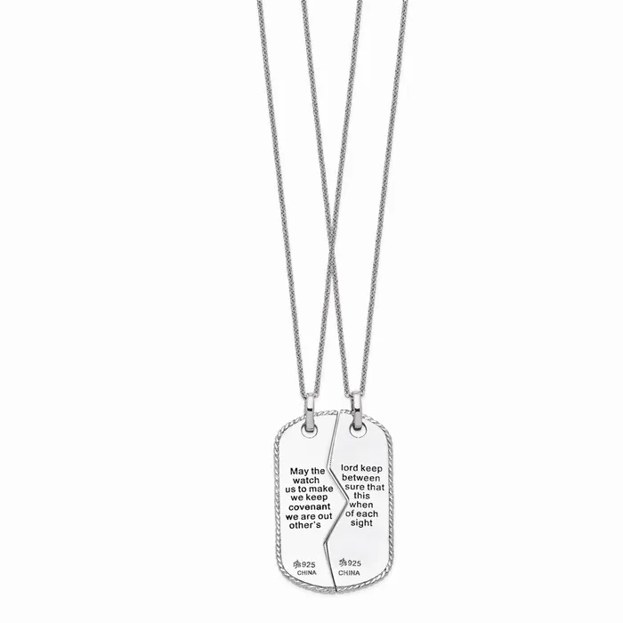 WB Choice Jewelry Rings Sterling Silver Antiqued Military Dog Tag For Two 18in NecklacesWBCQSX330 WB Choice Jewelry Rings Sterling Silver Antiqued Military Dog Tag For Two 18in NecklacesWBCQSX330
