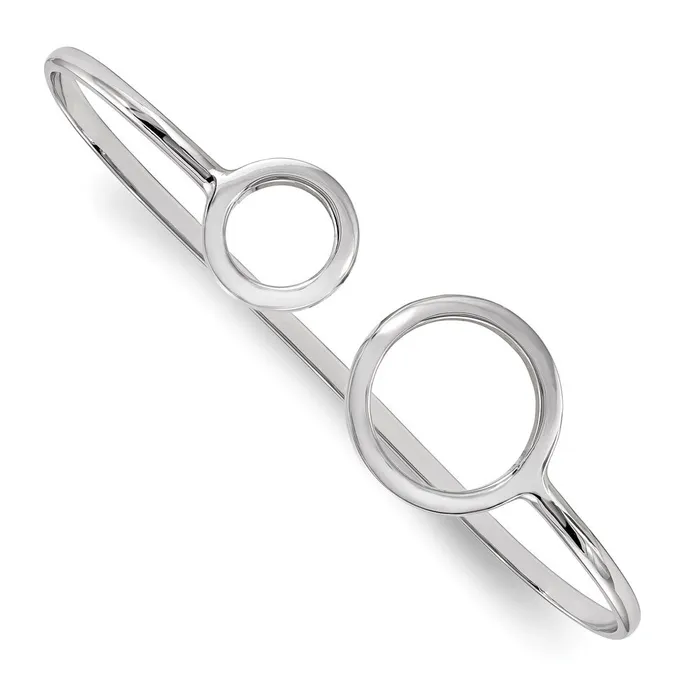 WB Choice Jewelry Rings Sterling Silver Rhodiumplated Polished Circles Palm BangleWBCQB1117 WB Choice Jewelry Rings Sterling Silver Rhodiumplated Polished Circles Palm BangleWBCQB1117