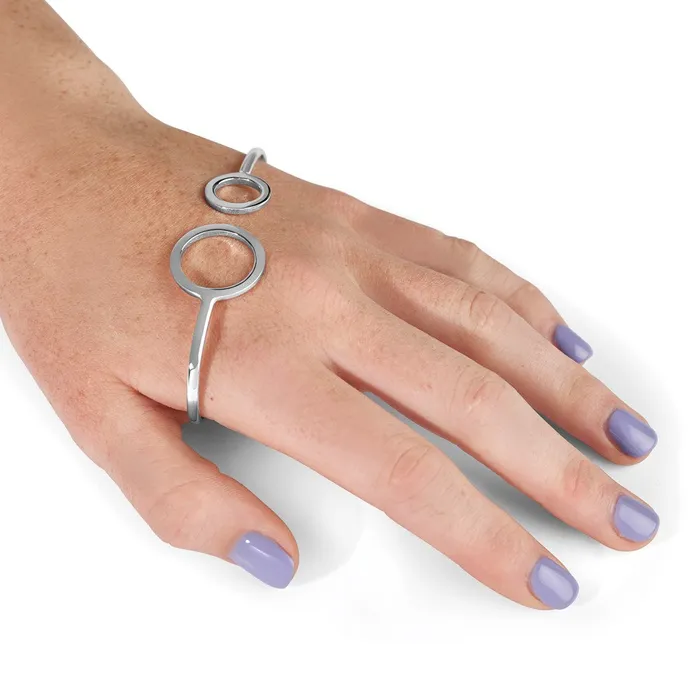 WB Choice Jewelry Rings Sterling Silver Rhodiumplated Polished Circles Palm BangleWBCQB1117 WB Choice Jewelry Rings Sterling Silver Rhodiumplated Polished Circles Palm BangleWBCQB1117