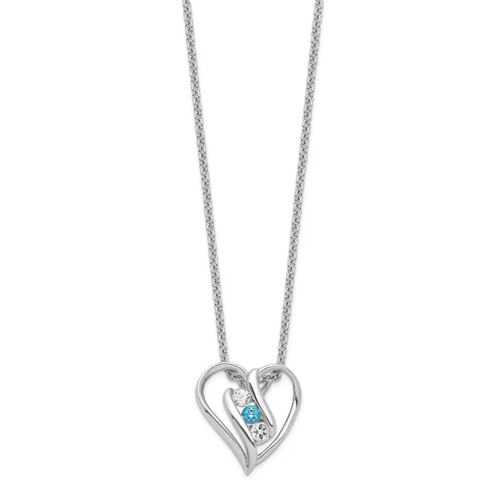 WB Choice Jewelry Rings Sterling Silver Survivor Clear Blue Swarovski Topaz Heart Support NecklacWBCSV227SSB16 WB Choice Jewelry Rings Sterling Silver Survivor Clear Blue Swarovski Topaz Heart Support NecklacWBCSV227SSB16