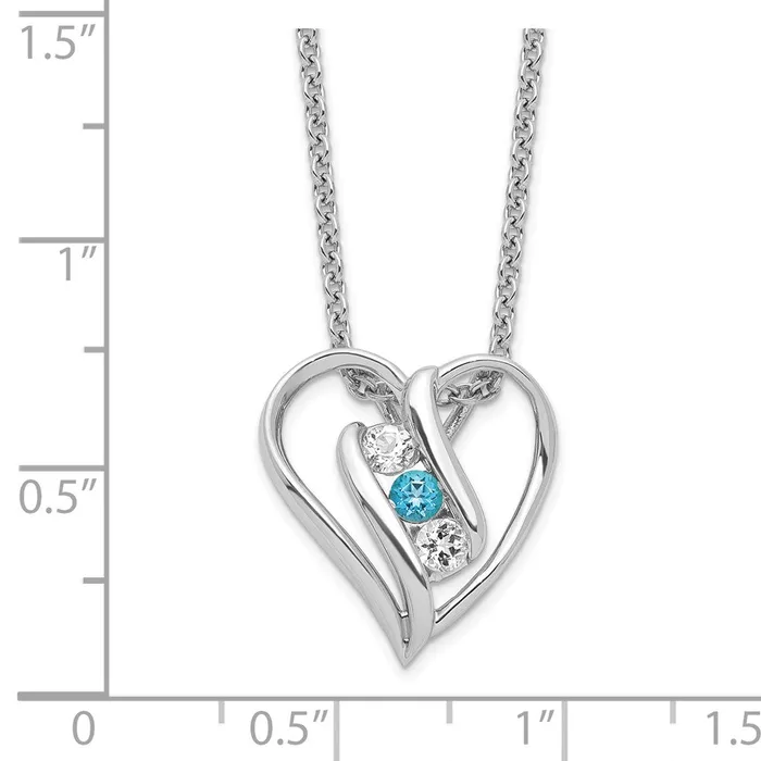 WB Choice Jewelry Rings Sterling Silver Survivor Clear Blue Swarovski Topaz Heart Support NecklacWBCSV227SSB16 WB Choice Jewelry Rings Sterling Silver Survivor Clear Blue Swarovski Topaz Heart Support NecklacWBCSV227SSB16