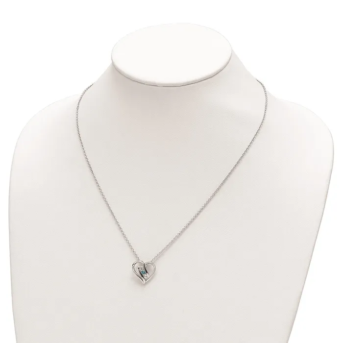 WB Choice Jewelry Rings Sterling Silver Survivor Clear Blue Swarovski Topaz Heart Support NecklacWBCSV227SSB16 WB Choice Jewelry Rings Sterling Silver Survivor Clear Blue Swarovski Topaz Heart Support NecklacWBCSV227SSB16
