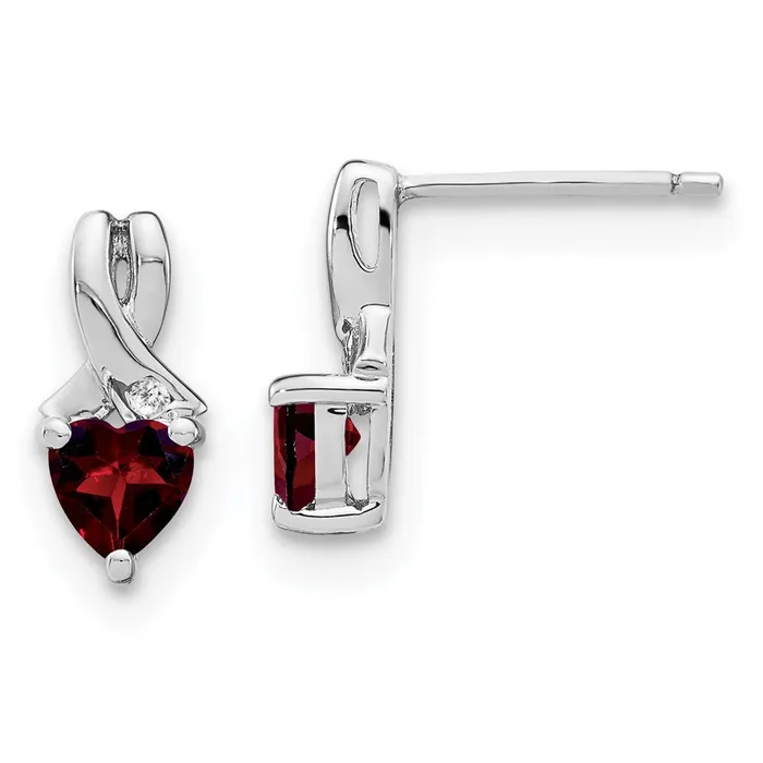 WB Choice Jewelry Sterling Silver Garnet and Diamond EarringsWBCEM7401GA002SSA Earrings WB Choice Jewelry Sterling Silver Garnet and Diamond EarringsWBCEM7401GA002SSA Earrings