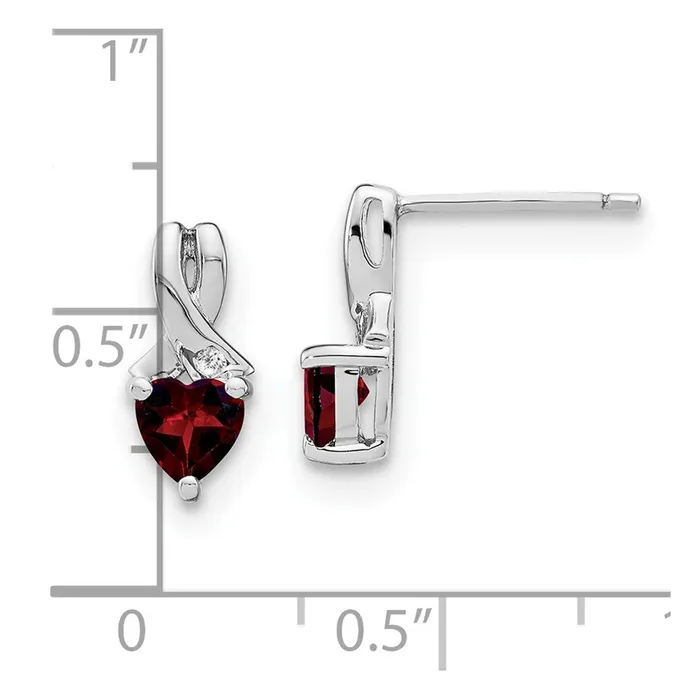 WB Choice Jewelry Sterling Silver Garnet and Diamond EarringsWBCEM7401GA002SSA Earrings WB Choice Jewelry Sterling Silver Garnet and Diamond EarringsWBCEM7401GA002SSA Earrings
