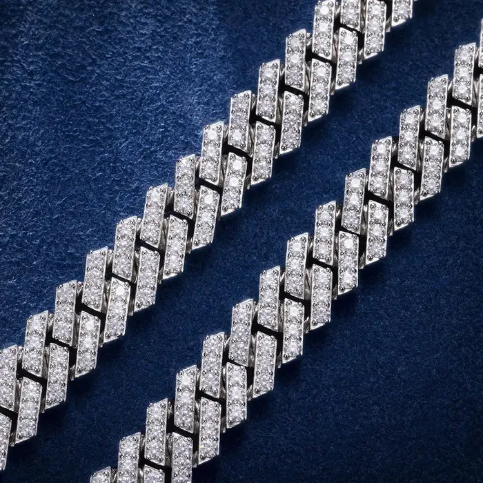 10MM Single Row Moissanite Prong Cuban Chain and Bracelet IceZeusShop Bracelets