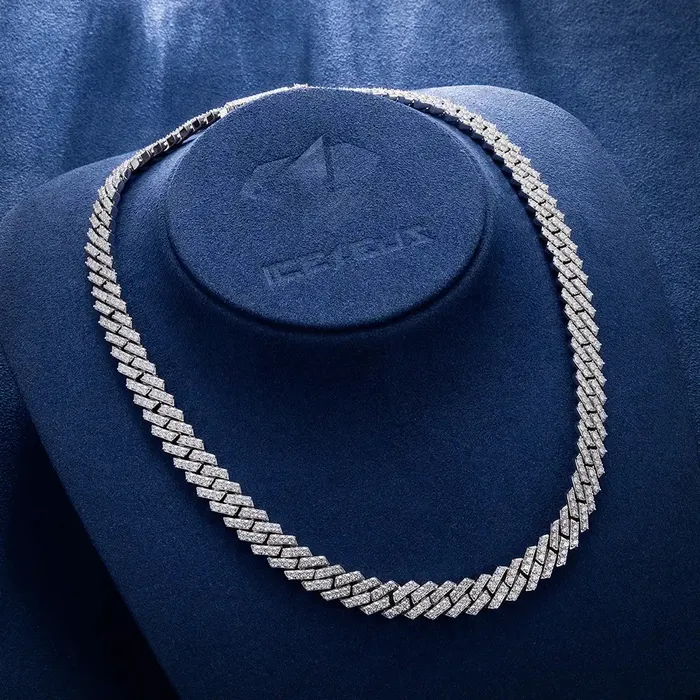 10MM Single Row Moissanite Prong Cuban Chain and Bracelet IceZeusShop Bracelets