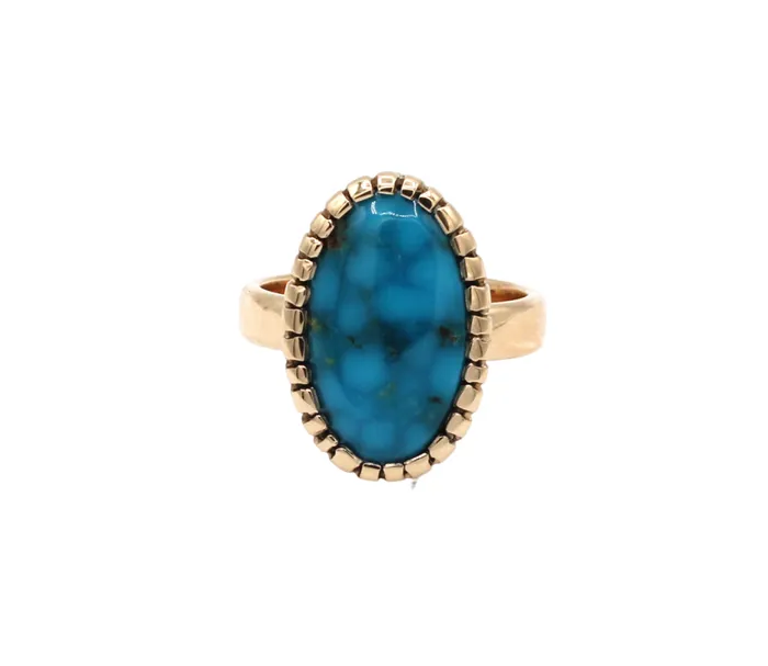 14K Gold Kingman Turquoise Ring Ray Tracey Rings