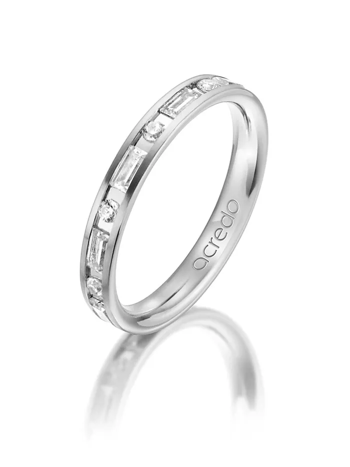 14K Palladium White Gold Diamond Band 34 ct tw GVSSi1 acredo Rings