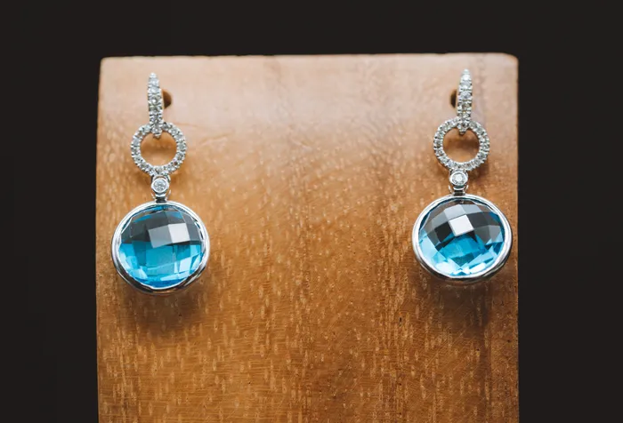 14k White Gold Blue Topaz and Diamond Earrings Art FX fine jewelry Earrings 14k White Gold Blue Topaz and Diamond Earrings Art FX fine jewelry Earrings