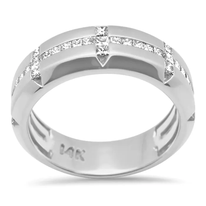 73ct G SI 14K White Gold Diamond Mens Band Sonara Rings