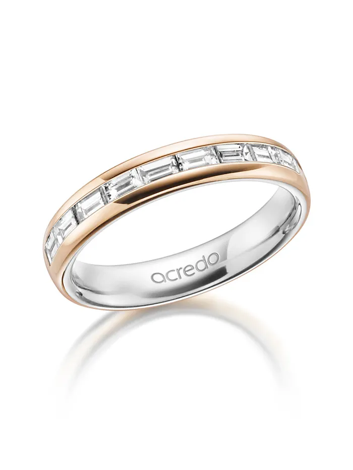 acredo Rings 14K Rose Gray Gold Diamond Band 34 cttw GVS