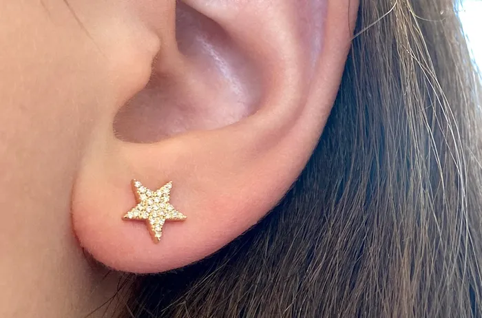 Albert Hern Earrings Earrings 14kt Gold Star Cloud Studs