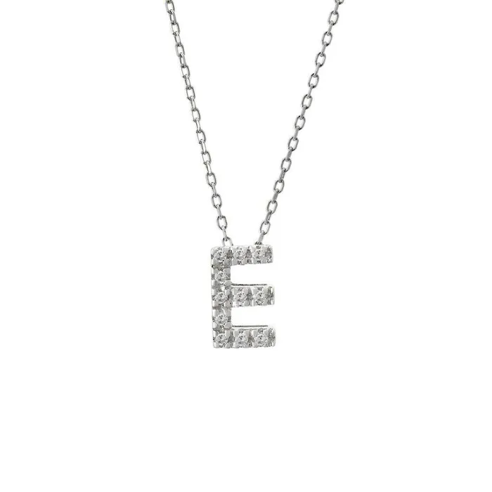 Albrecht Jewellery Necklaces Initial Pendant Necklace w Diamonds 14K Solid Gold Personalized Letter Necklace