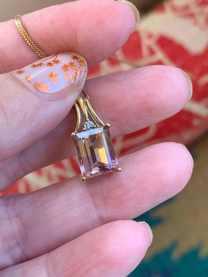 Ametrine Diamond Pendant 10k Gold Vintage Love Vintage Paris PreStyled Sets