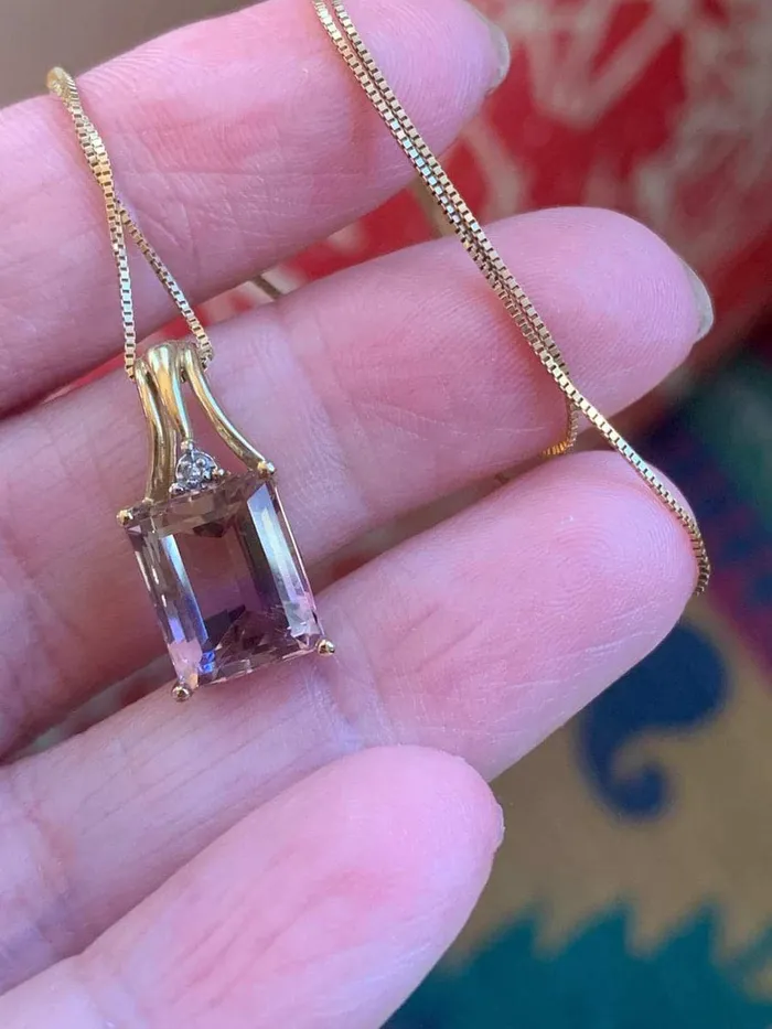 Ametrine Diamond Pendant 10k Gold Vintage Love Vintage Paris PreStyled Sets