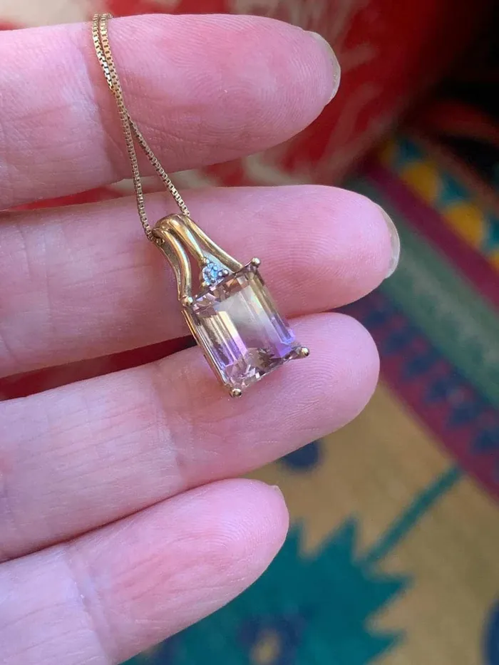Ametrine Diamond Pendant 10k Gold Vintage Love Vintage Paris PreStyled Sets