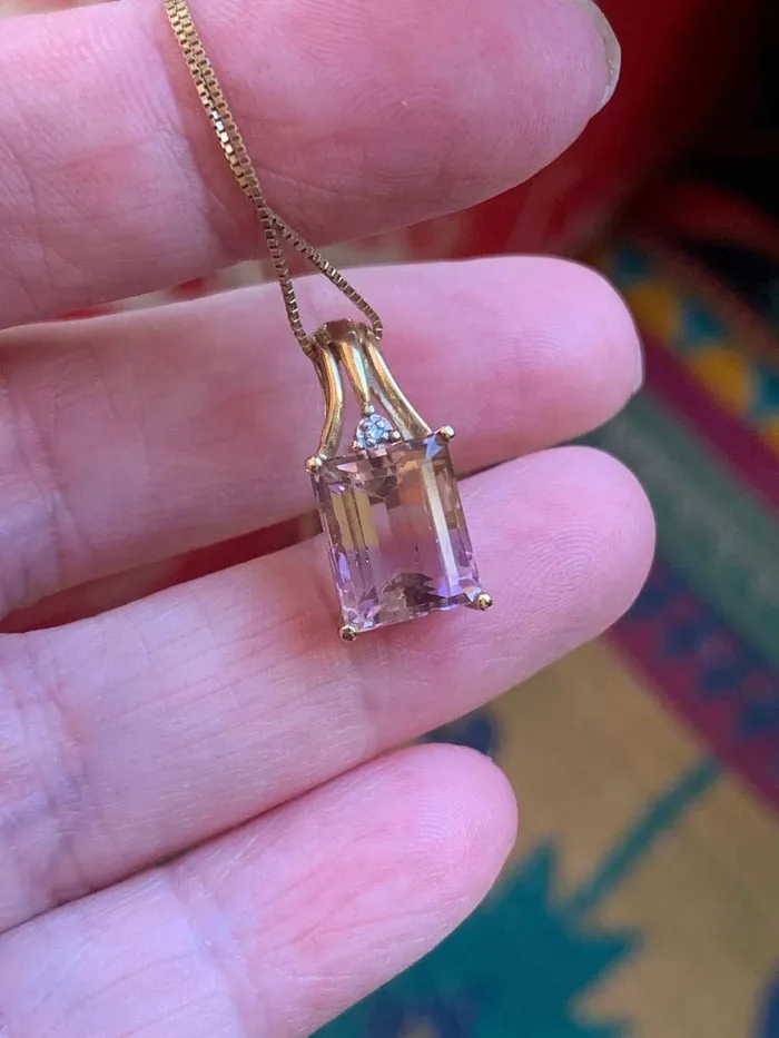 Ametrine Diamond Pendant 10k Gold Vintage Love Vintage Paris PreStyled Sets