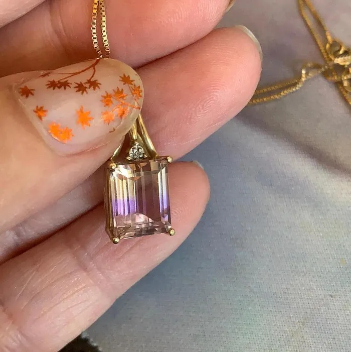 Ametrine Diamond Pendant 10k Gold Vintage Love Vintage Paris PreStyled Sets