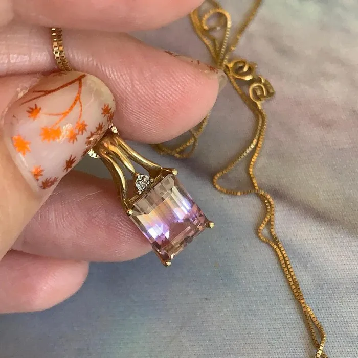 Ametrine Diamond Pendant 10k Gold Vintage Love Vintage Paris PreStyled Sets